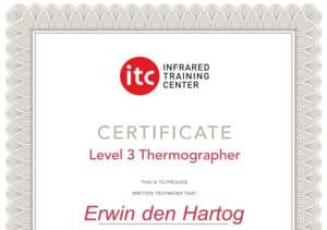 Energiekeurplus is ITC Level 3 gecertificeerd expert in thermografie